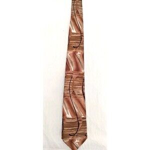J. Garcia 100% Silk Tie Brown Abstract Art Print Neck Tie Jerry Garcia 2008